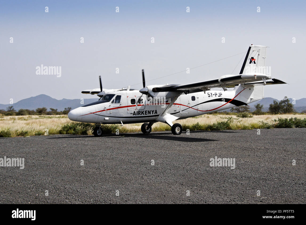 Airkenya plane at Buffalo Springs/Samburu Game Reserve air strip, Kenya  Stock Photo - Alamy