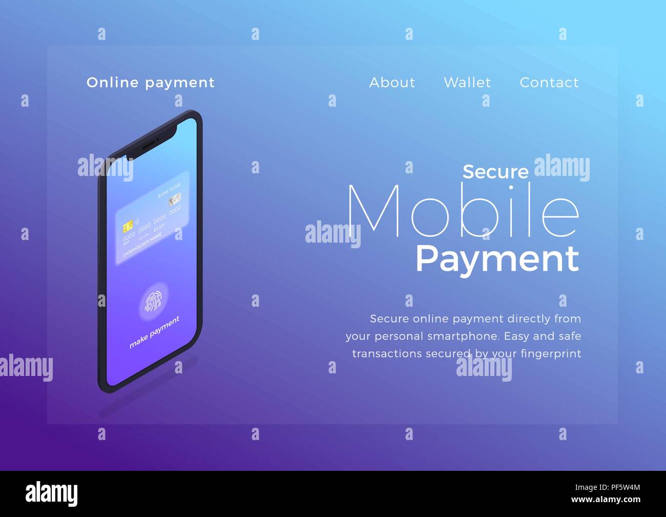 Mobile Payment Isometric Illustration Smartphone Device With