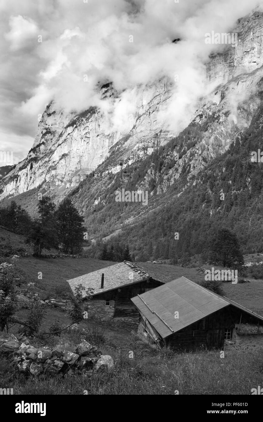 Upper mountain valley in Black and White Stock Photos Images Alamy