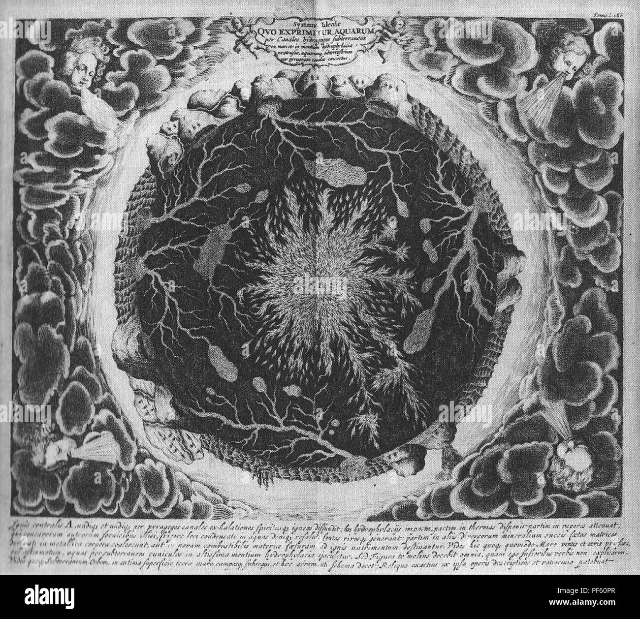 Athanasius Kircher Interior of the earth. Stock Photo