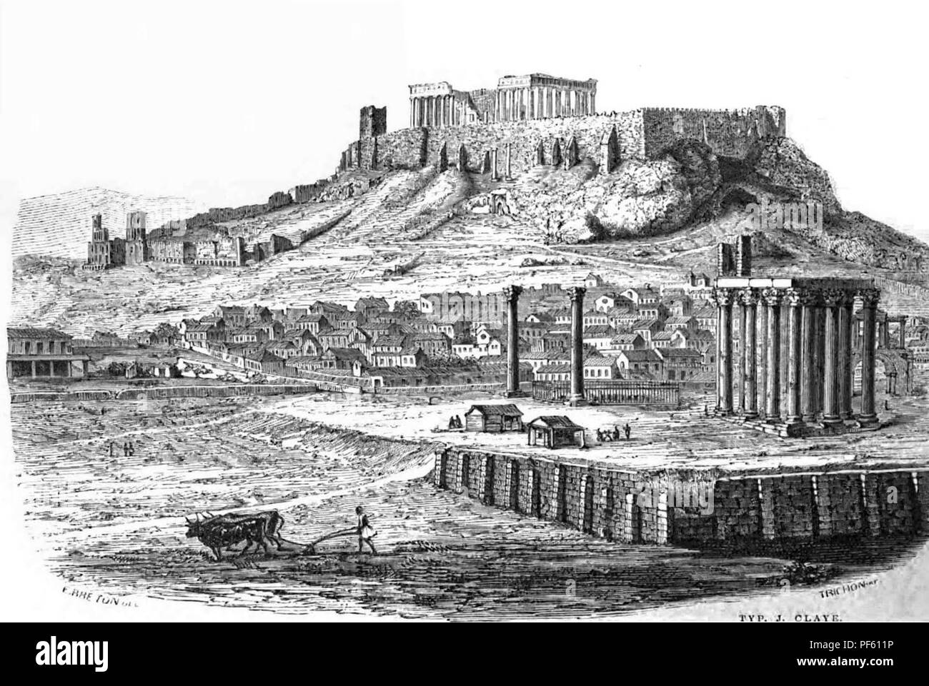 Athènes décrite et dessinée, Ernest Breton, 1861. Stock Photo