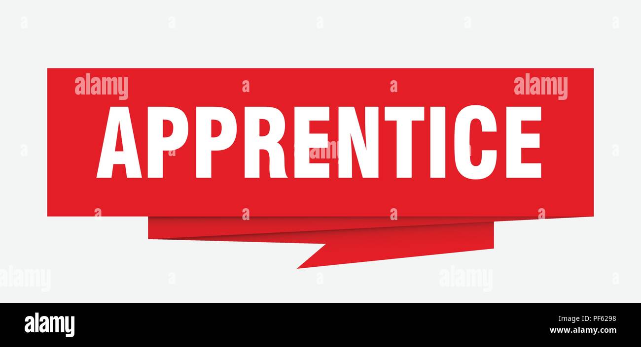 apprentice sign. apprentice paper origami speech bubble. apprentice tag. apprentice banner Stock Vector