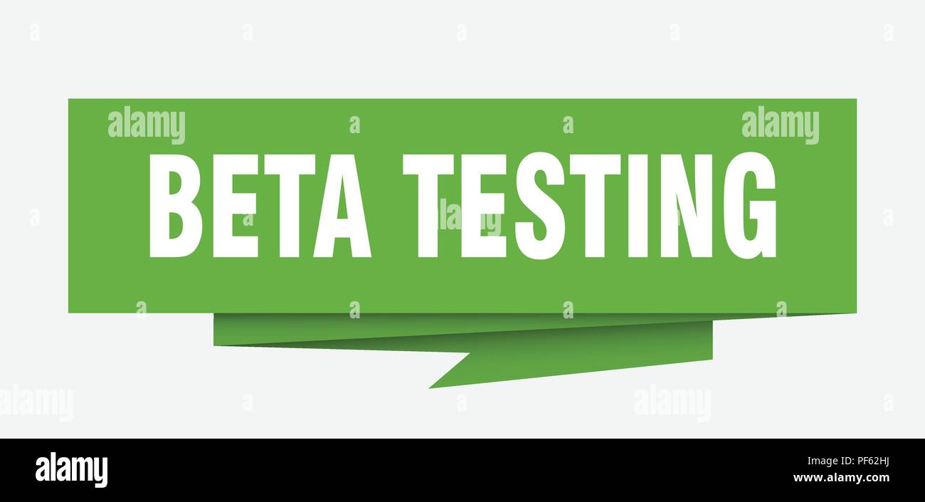 beta testing sign. beta testing paper origami speech bubble. beta testing tag. beta testing banner Stock Vector
