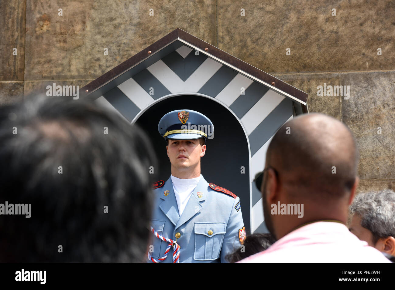 Changing of the Guard ceremony at Prague Castle, Czech Republic. Stock Photo