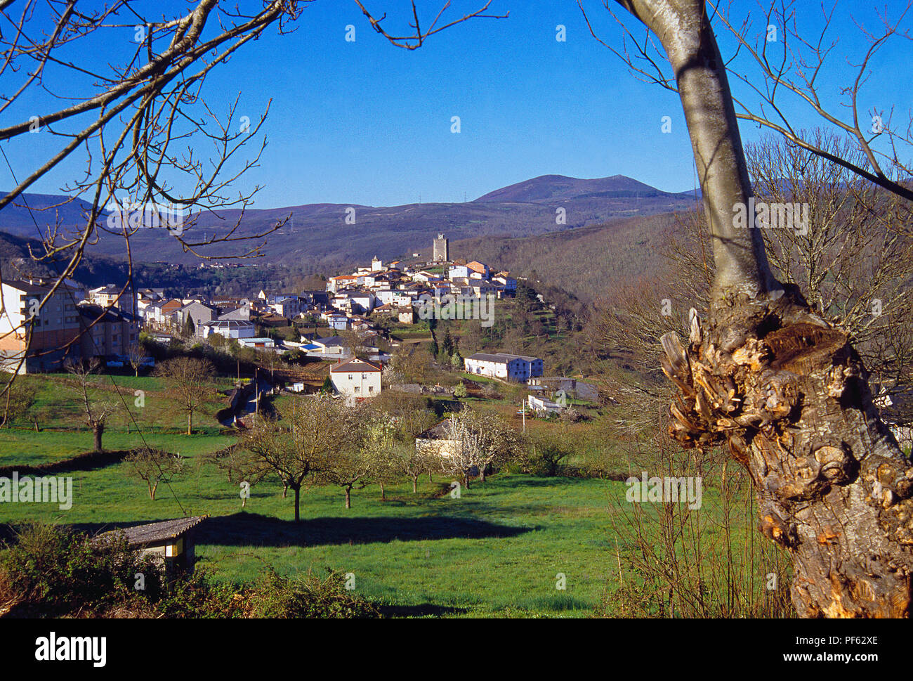 Overview. Viana do Bolo, Orense province, Galicia, Spain. Stock Photo