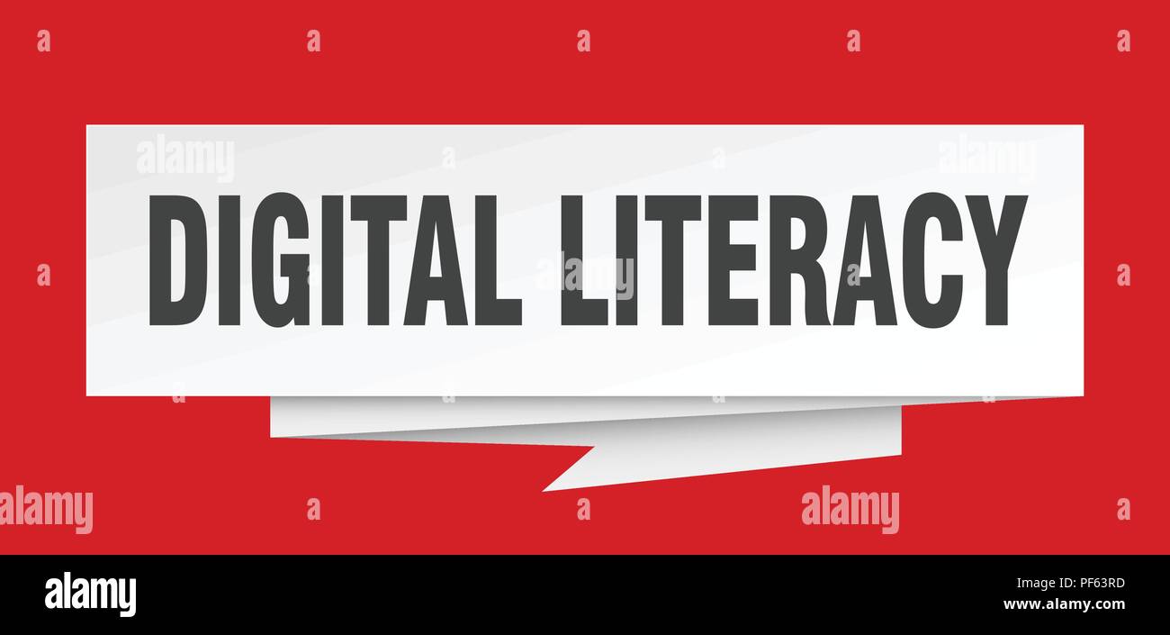digital literacy sign. digital literacy paper origami speech bubble ...