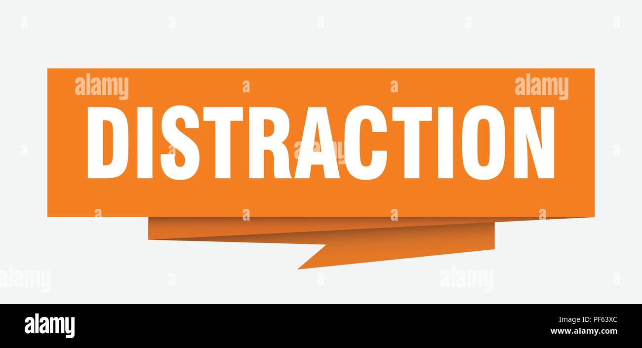 distraction sign. distraction paper origami speech bubble. distraction ...