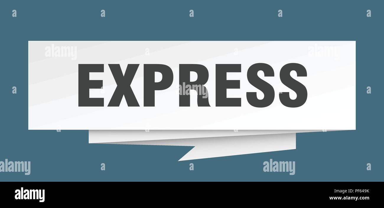 express sign. express paper origami speech bubble. express tag. express