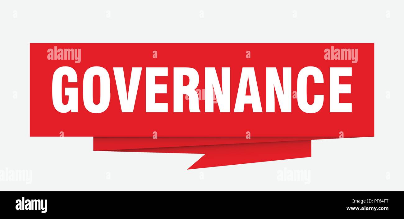 governance sign. governance paper origami speech bubble. governance tag