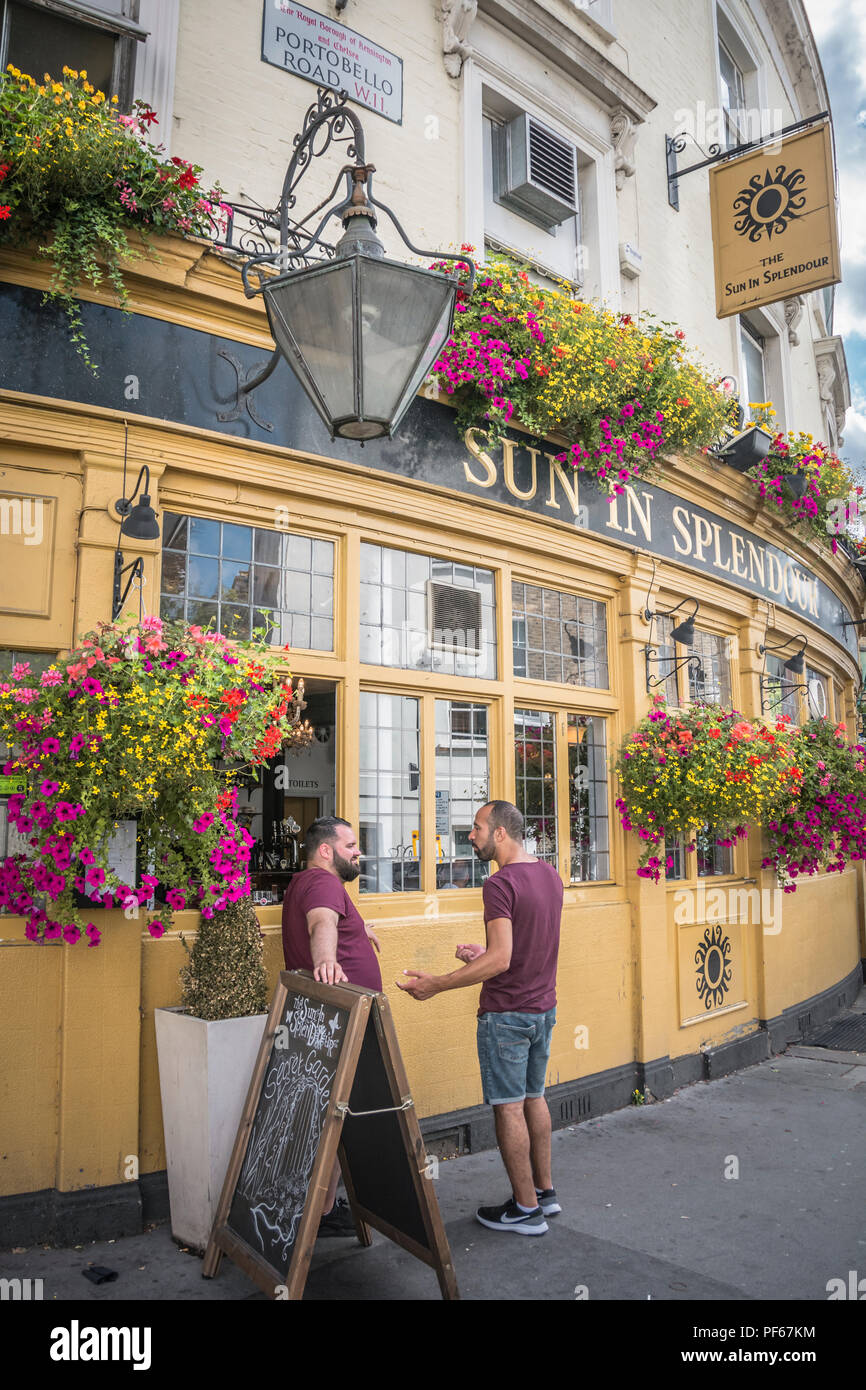 Sun In Splendour public house on Portobello Road, London, W11, UK Stock ...