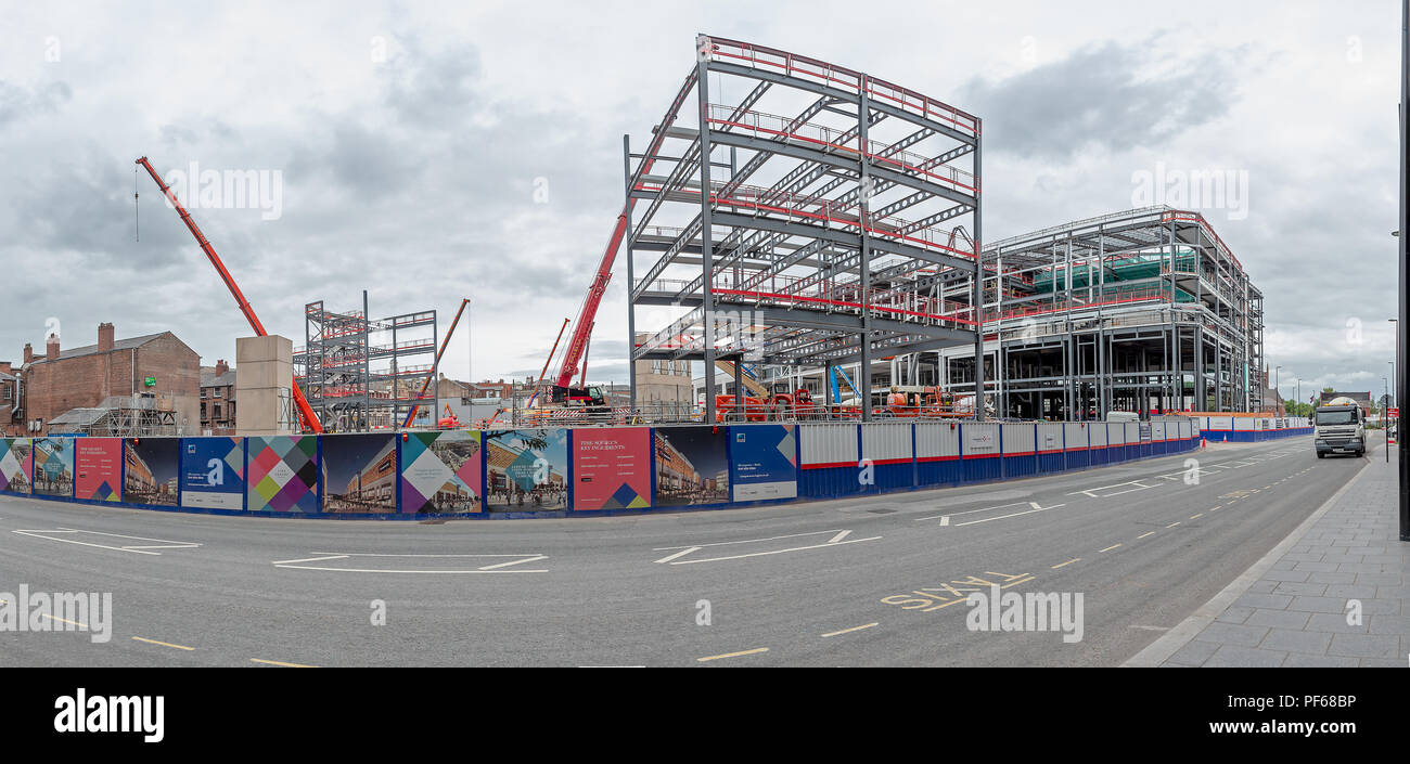 Time Square in Warrington is undergoing a £107 million development to revitalise the traditional retail and leisure heart of the town centre and the B Stock Photo
