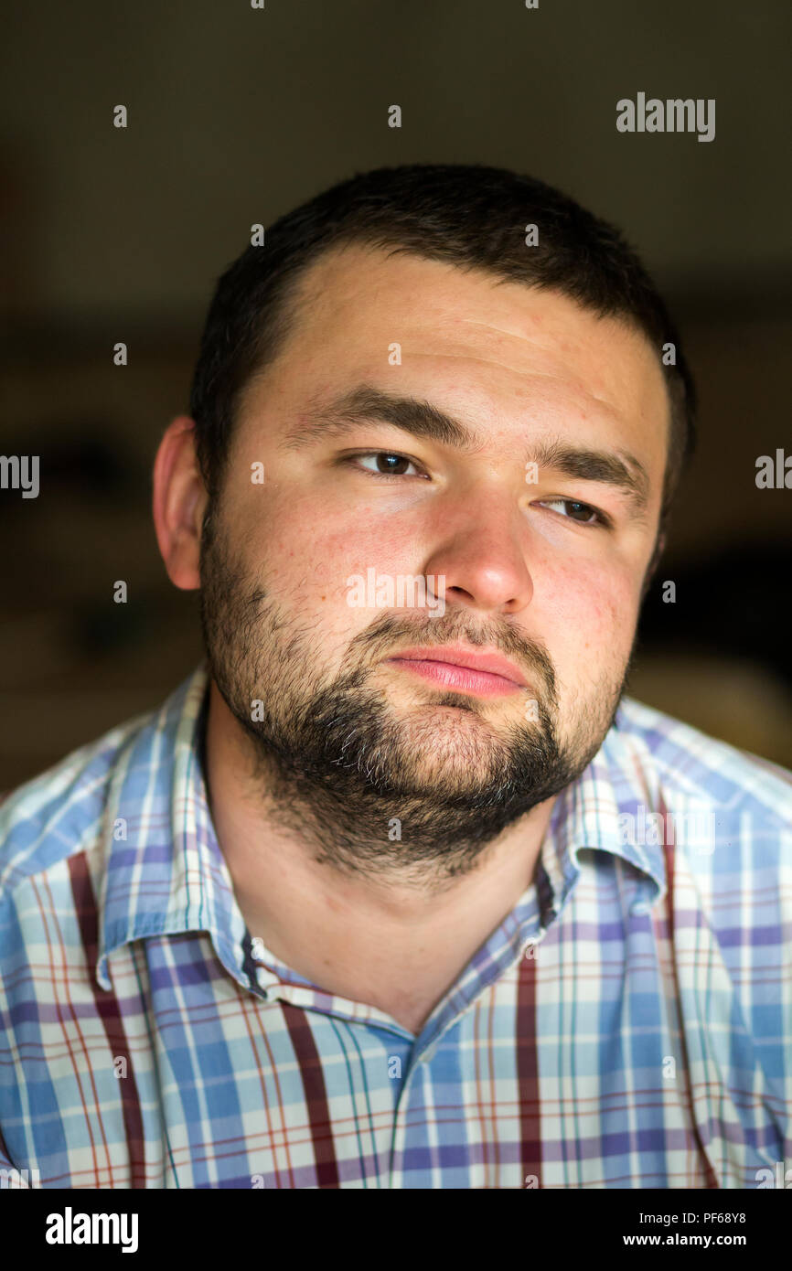 Portrait Of Handsome Bearded Confident Intelligent Modern