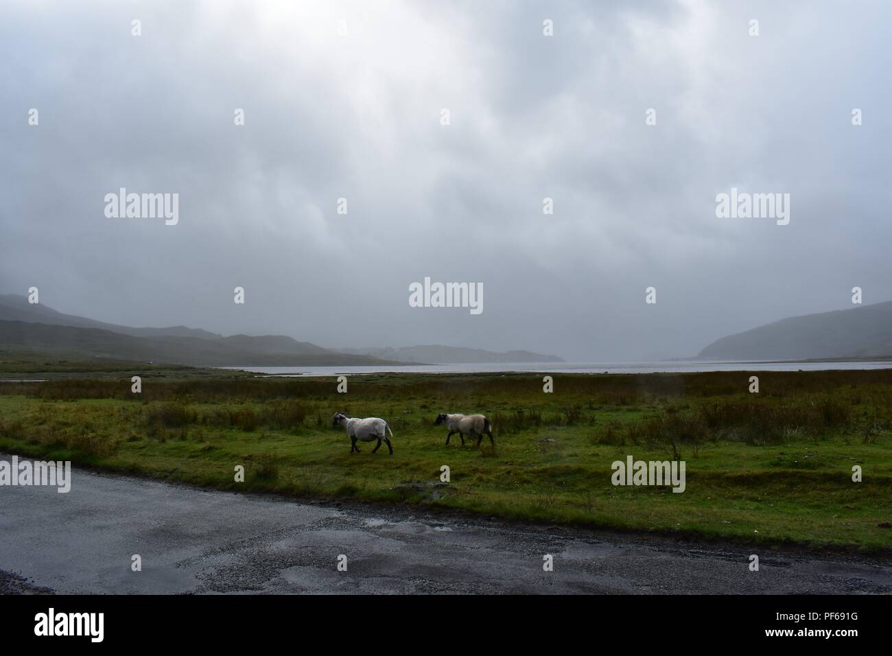 B8083 at Loch Slapin, Isle of Skye, Scotland Stock Photo