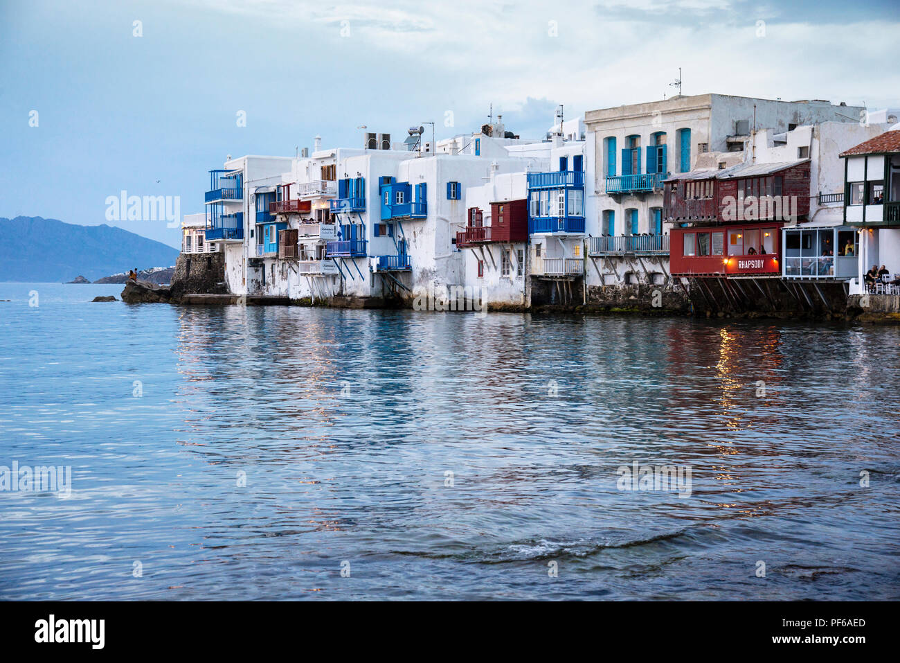 Little Venice, on the shores of Alefkandra Beach on Mykonos, one of the  Greek Islands, captivates visitors with houses that look hung over the  Aegean Stock Photo - Alamy