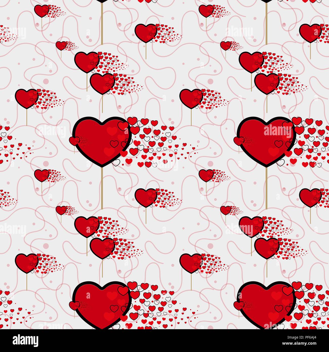 candy hearts and line pattern vector. Seamless vector pattern with ...