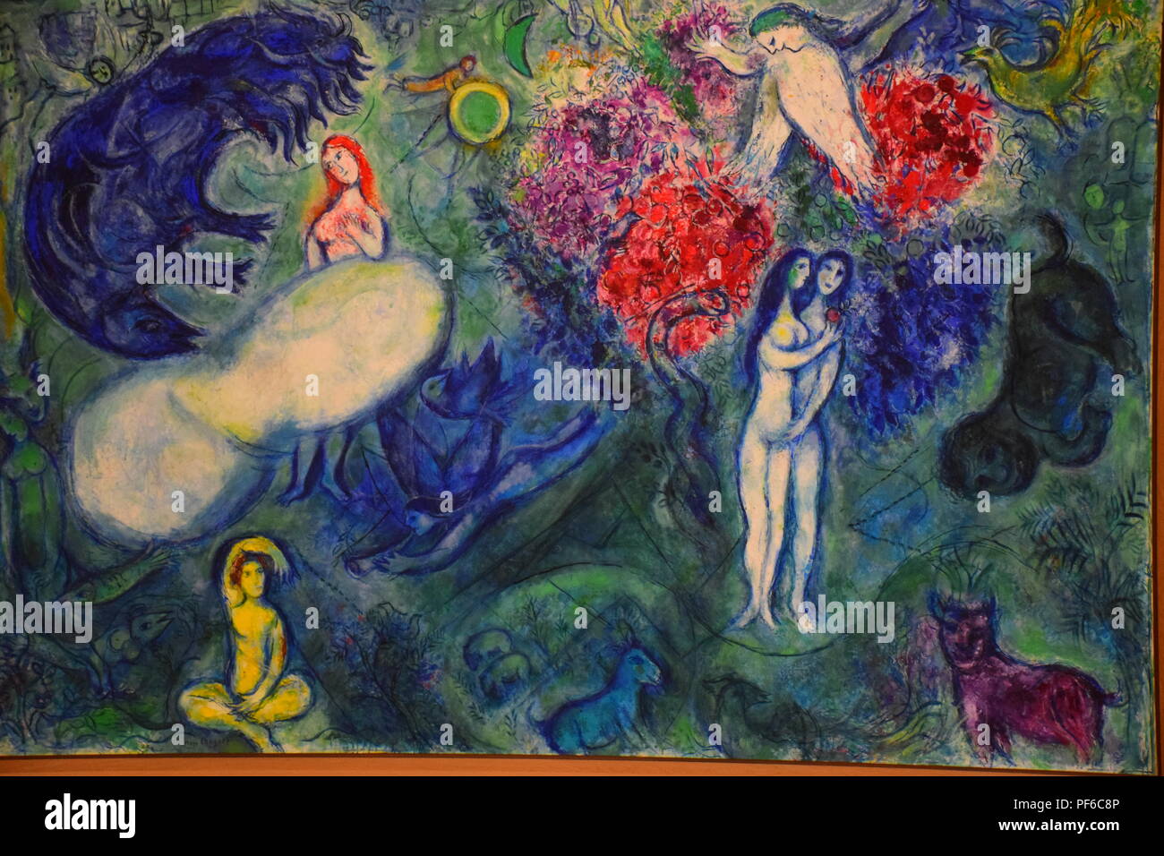 Paradise, a painting by Chagall in the Chagall Museum in Nice, France Stock Photo