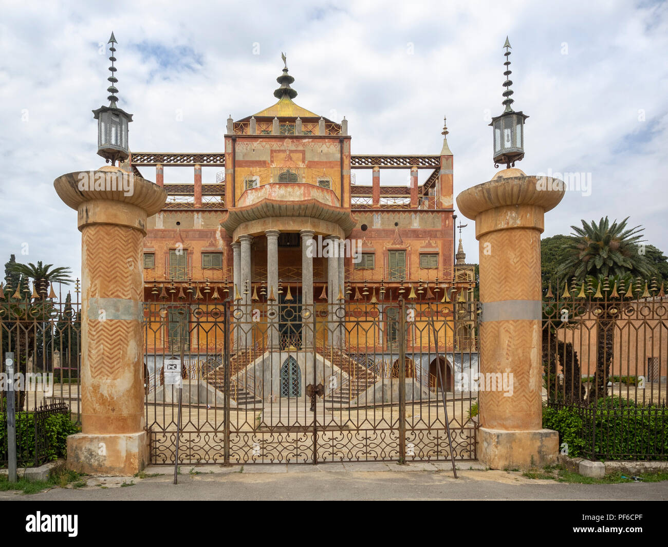 PALERMO, SICILY, ITALY - MAY 21, 2018:  Exterior view of the Chinese Palace Palazzina Cinese) Stock Photo