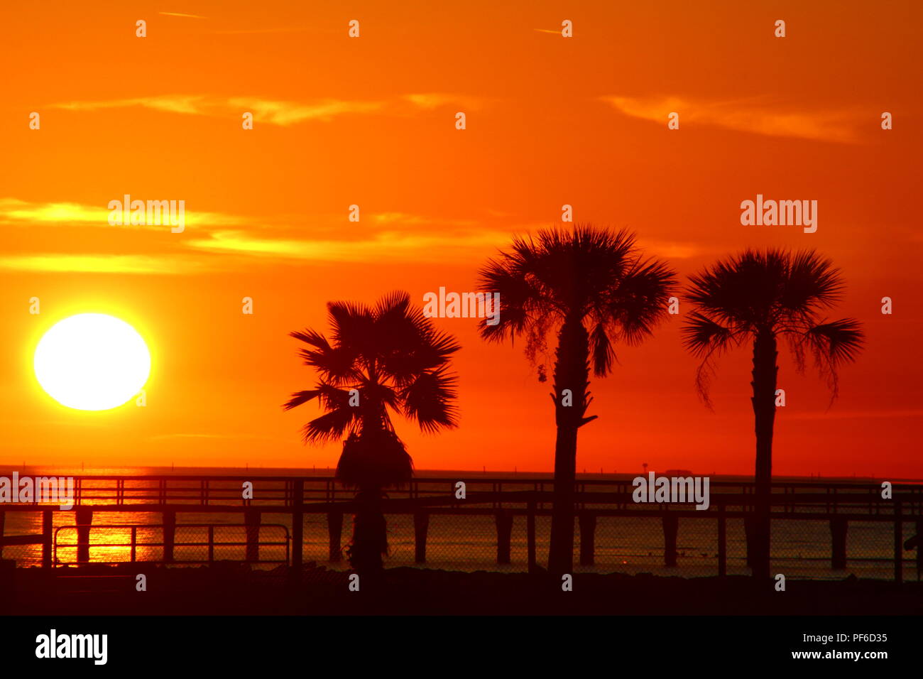Mississippi Gulf coast beach sunset Stock Photo