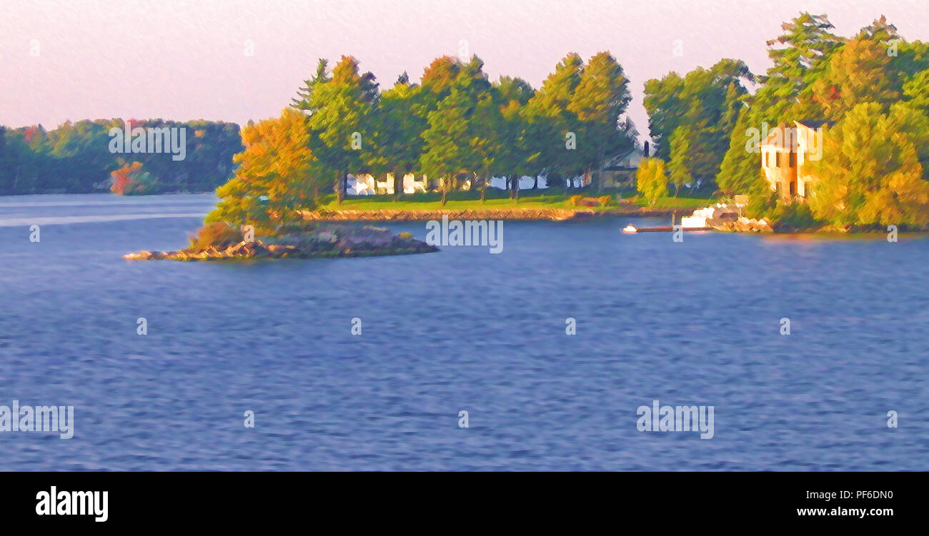While on a ferryboat tourist cruise in the Thousand Island, Alexandria