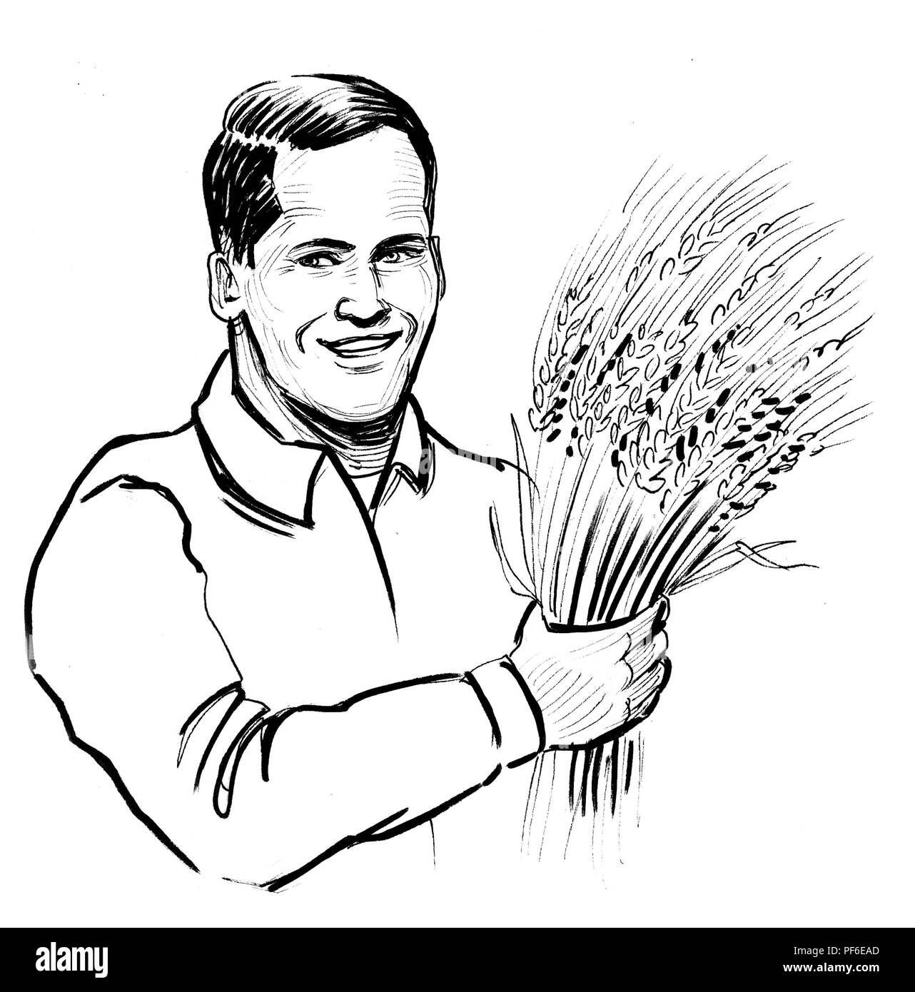Wheat farmer Black and White Stock Photos & Images - Alamy