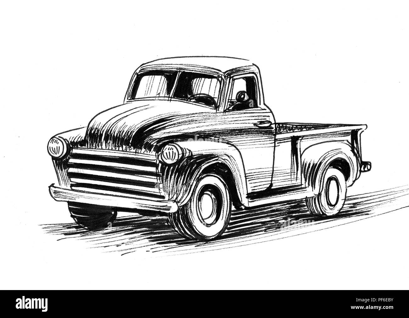 Old Trucks Coloring American Pick Up Truck Sketch Coloring Page  Truck  coloring pages Old pickup trucks Coloring pages