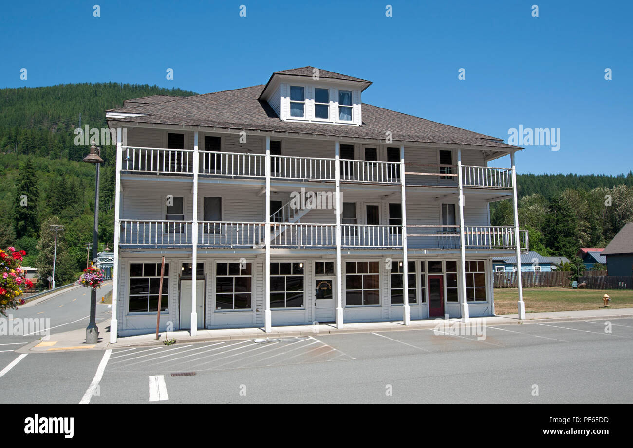 This vintage Old Skykomish Hotel located in Skykomish Washington is a historic town building