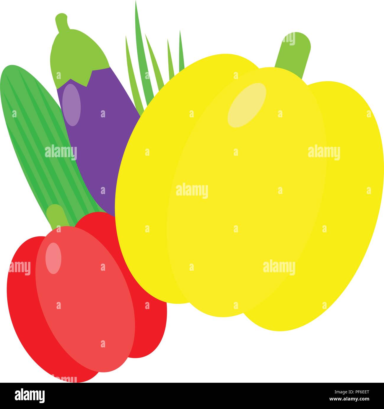 Vector illustration. Set of vegetables in the style of a flat Stock ...