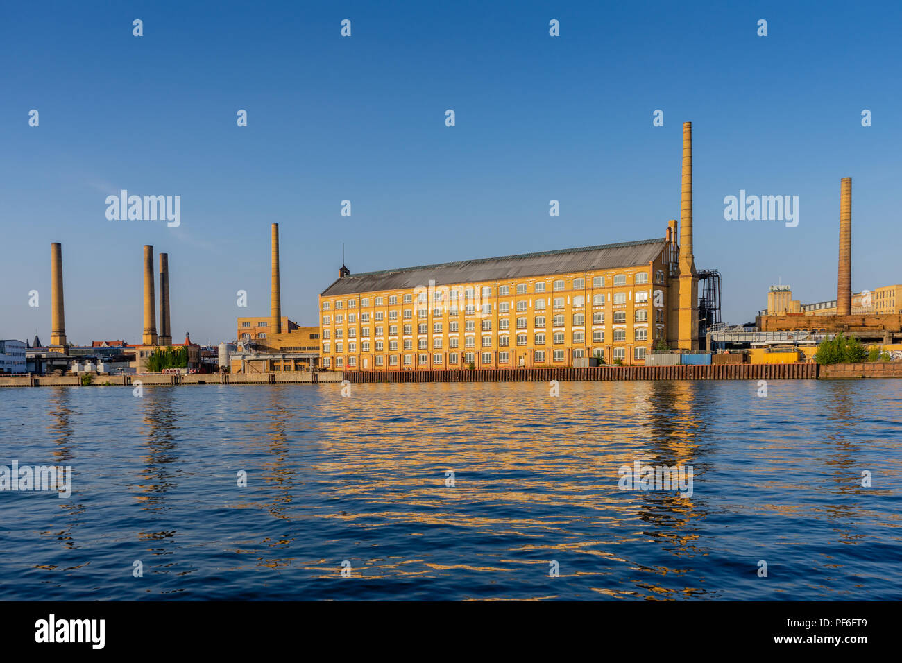 The former KWO (Kabelwerk Oberspree) listed building near theUniversity of Applied Sciences (HTW) Berlin industrial landscape, summer 2018, Germany Stock Photo