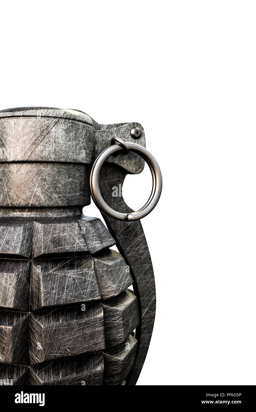 grenade isolated on white background 3d illustration Stock Photo - Alamy