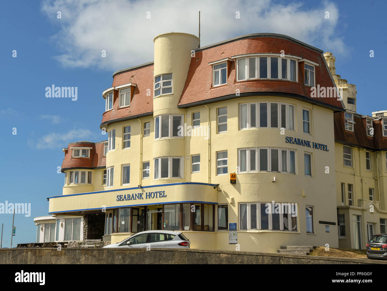 The Seabank Hotel on the esplanade in Porthcawl, Wales Stock Photo