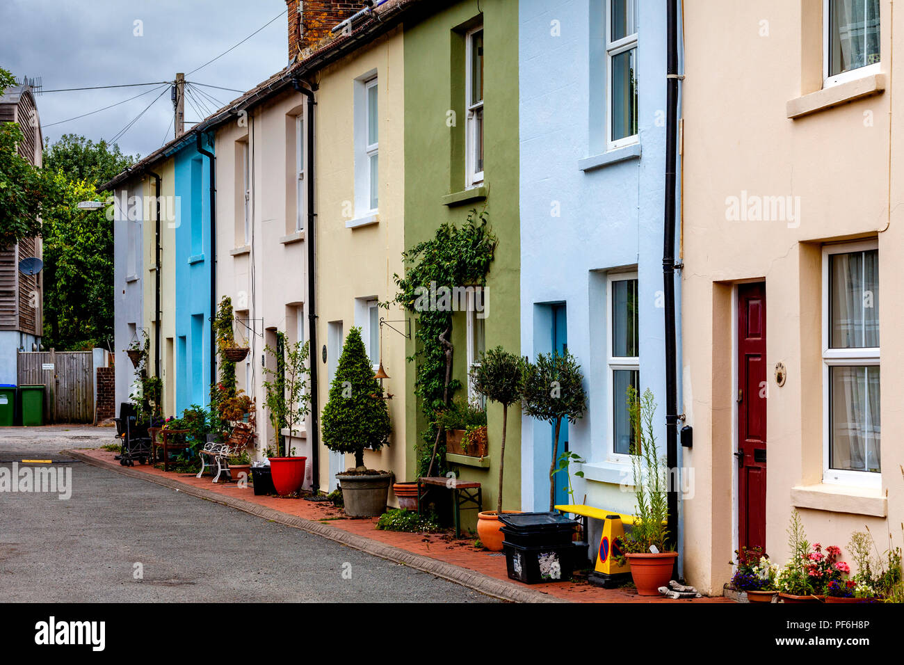 A Colourful Street In The County Town Of Lewes, East Sussex, UK Stock Photo