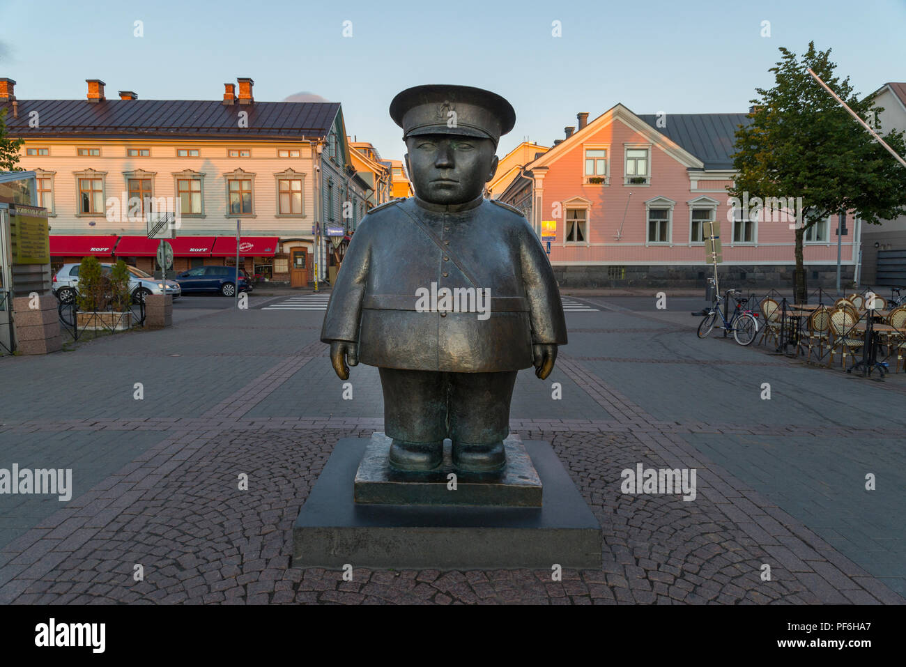 The Bobby at the Market Place (Toripoliisi), Oulu, Finland Stock Photo