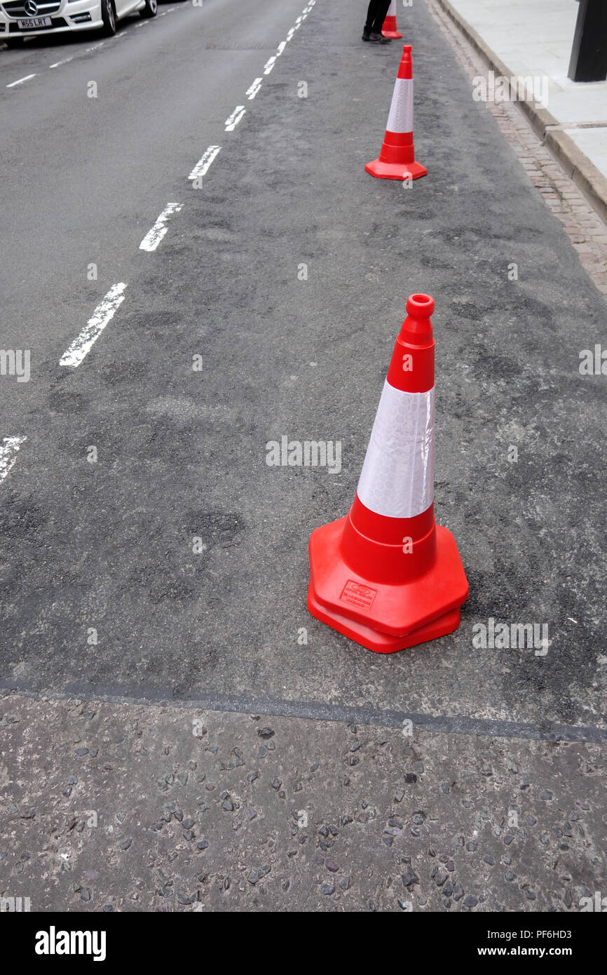 No parking near these Traffic cones as space reserved for wedding event