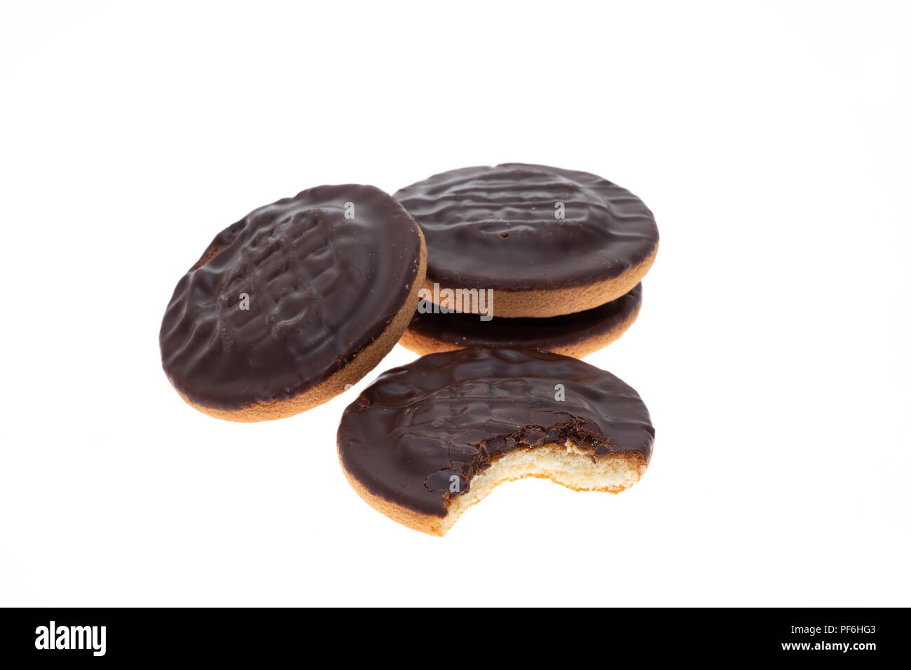 Jaffa cake - chocolate coated soft biscuits with an orange centre Stock Photo