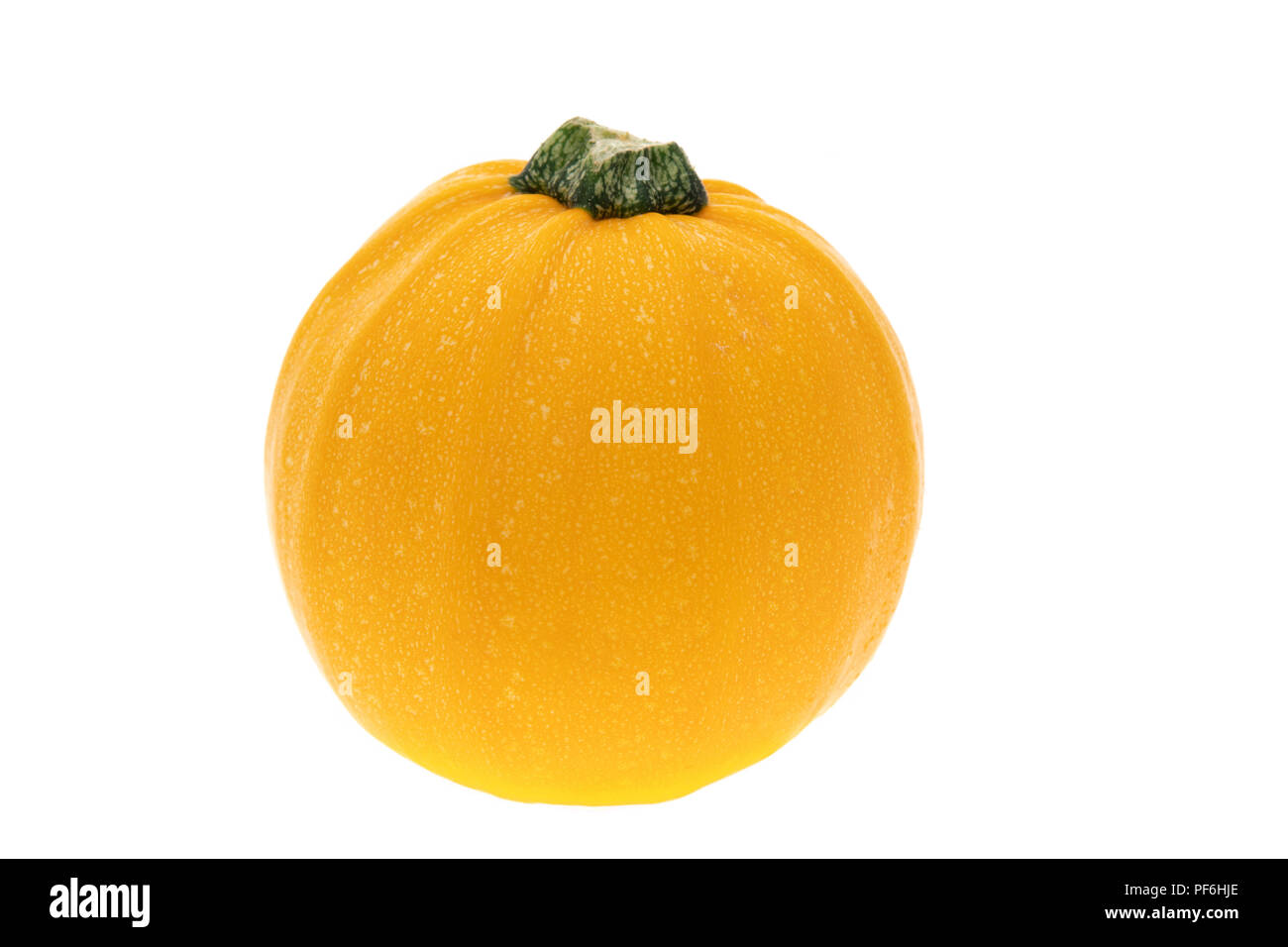 Round yellow zucchini - white background Stock Photo