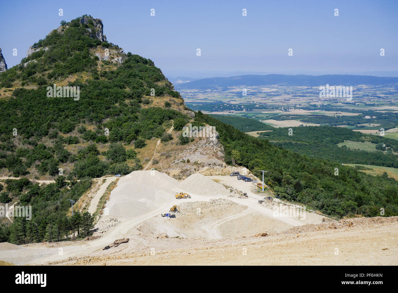 Stone quarry, Eyzahut, Drome, France Stock Photo