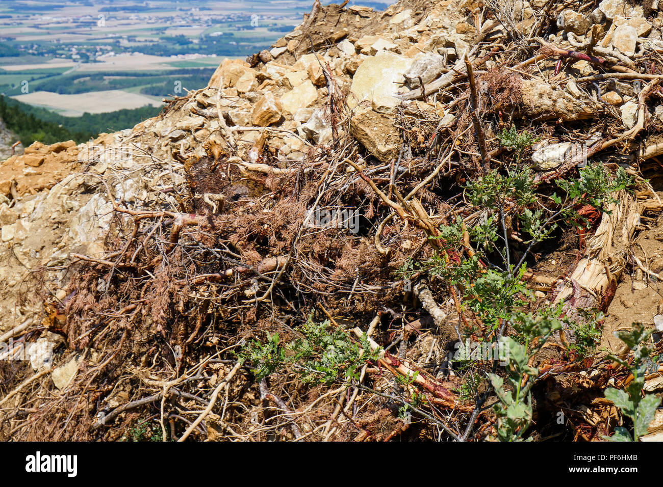 Stone quarry, Eyzahut, Drome, France Stock Photo