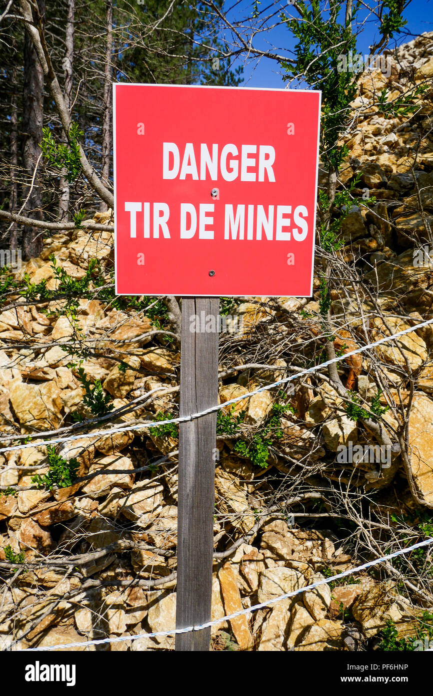 Stone quarry, Eyzahut, Drome, France Stock Photo