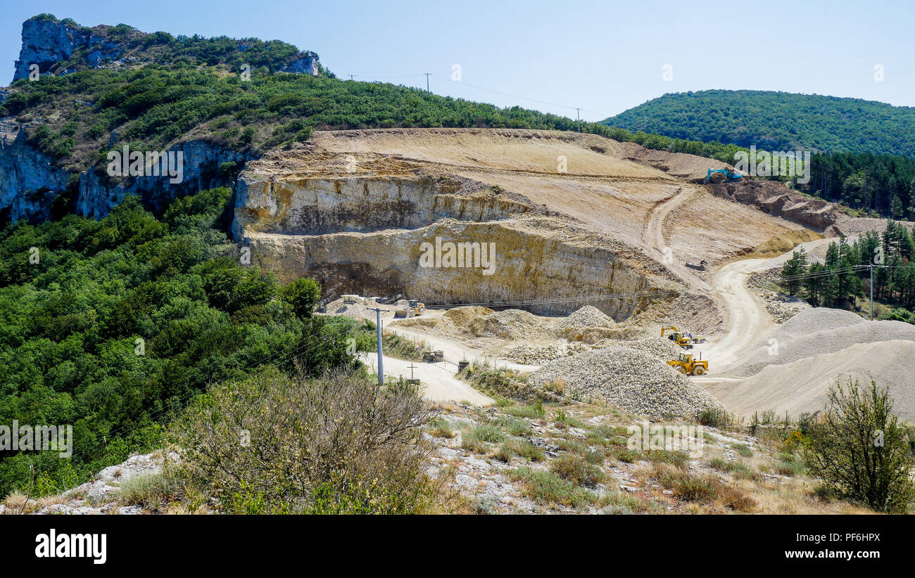 Stone quarry, Eyzahut, Drome, France Stock Photo - Alamy
