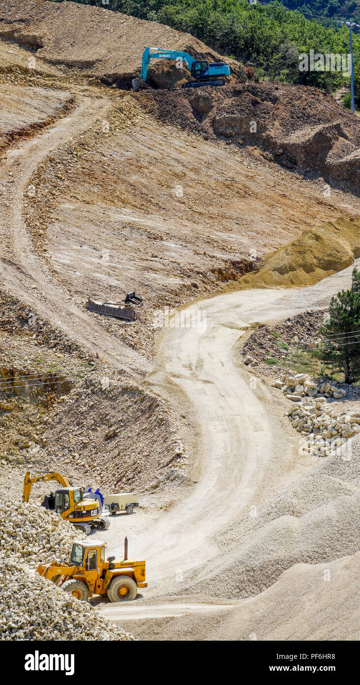 Stone quarry, Eyzahut, Drome, France Stock Photo - Alamy