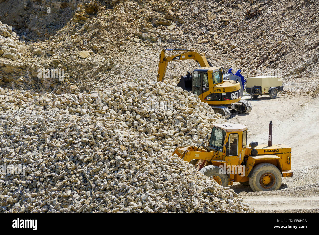 Stone quarry, Eyzahut, Drome, France Stock Photo