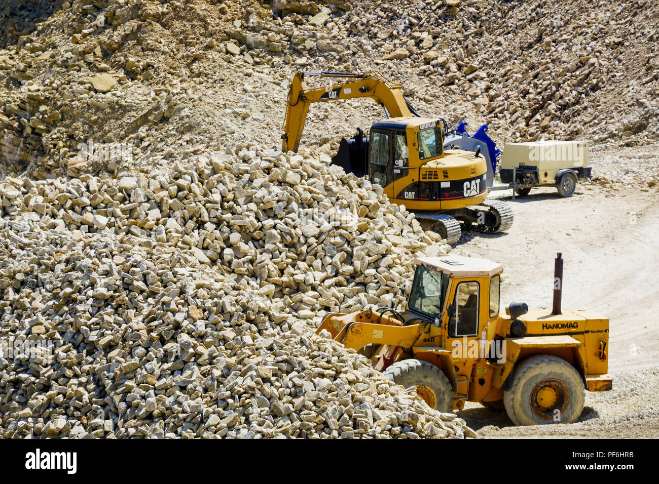 Stone quarry, Eyzahut, Drome, France Stock Photo