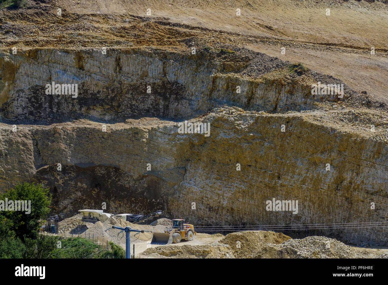 Stone quarry, Eyzahut, Drome, France Stock Photo