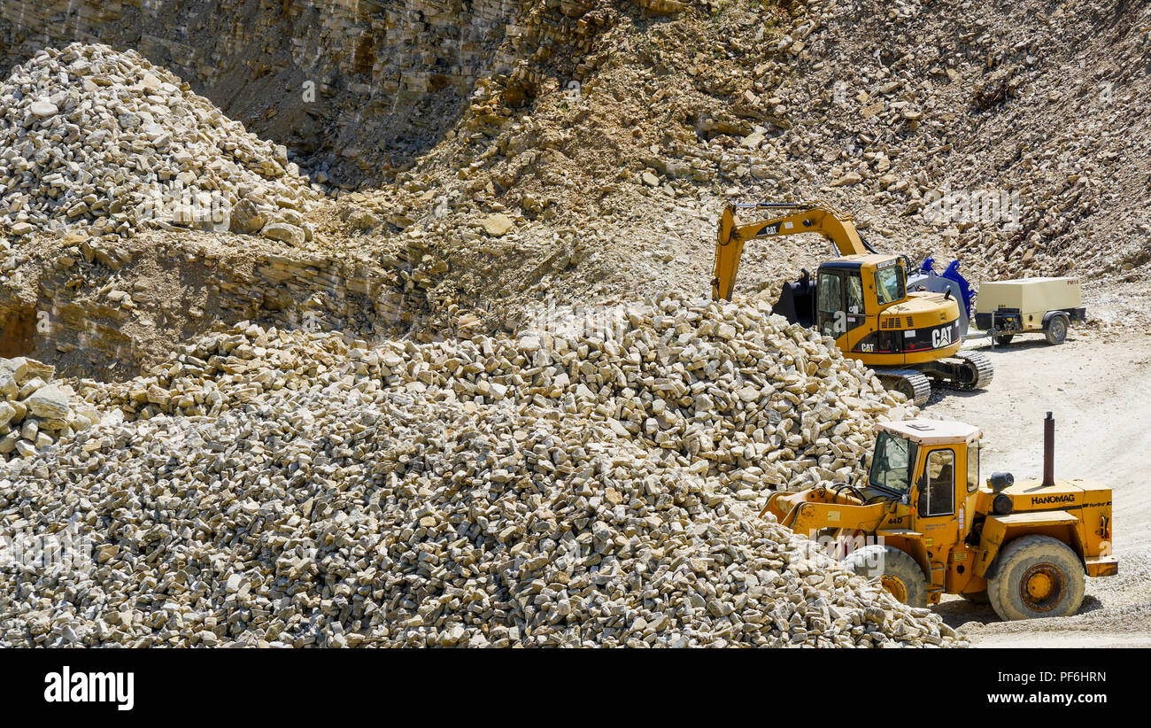 Stone quarry, Eyzahut, Drome, France Stock Photo - Alamy
