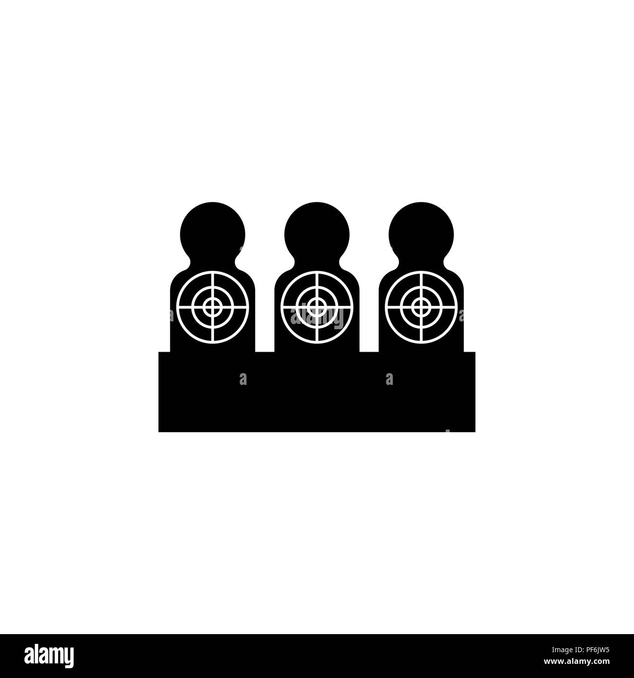 Targets for shooting. Target icon white on a black background Stock Vector