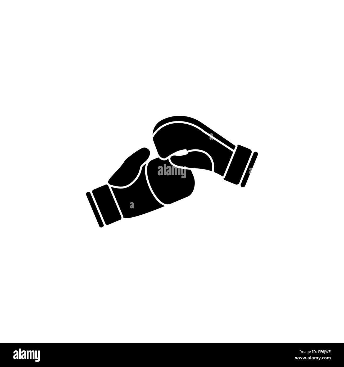 Boxing gloves icon white on a black background Stock Vector