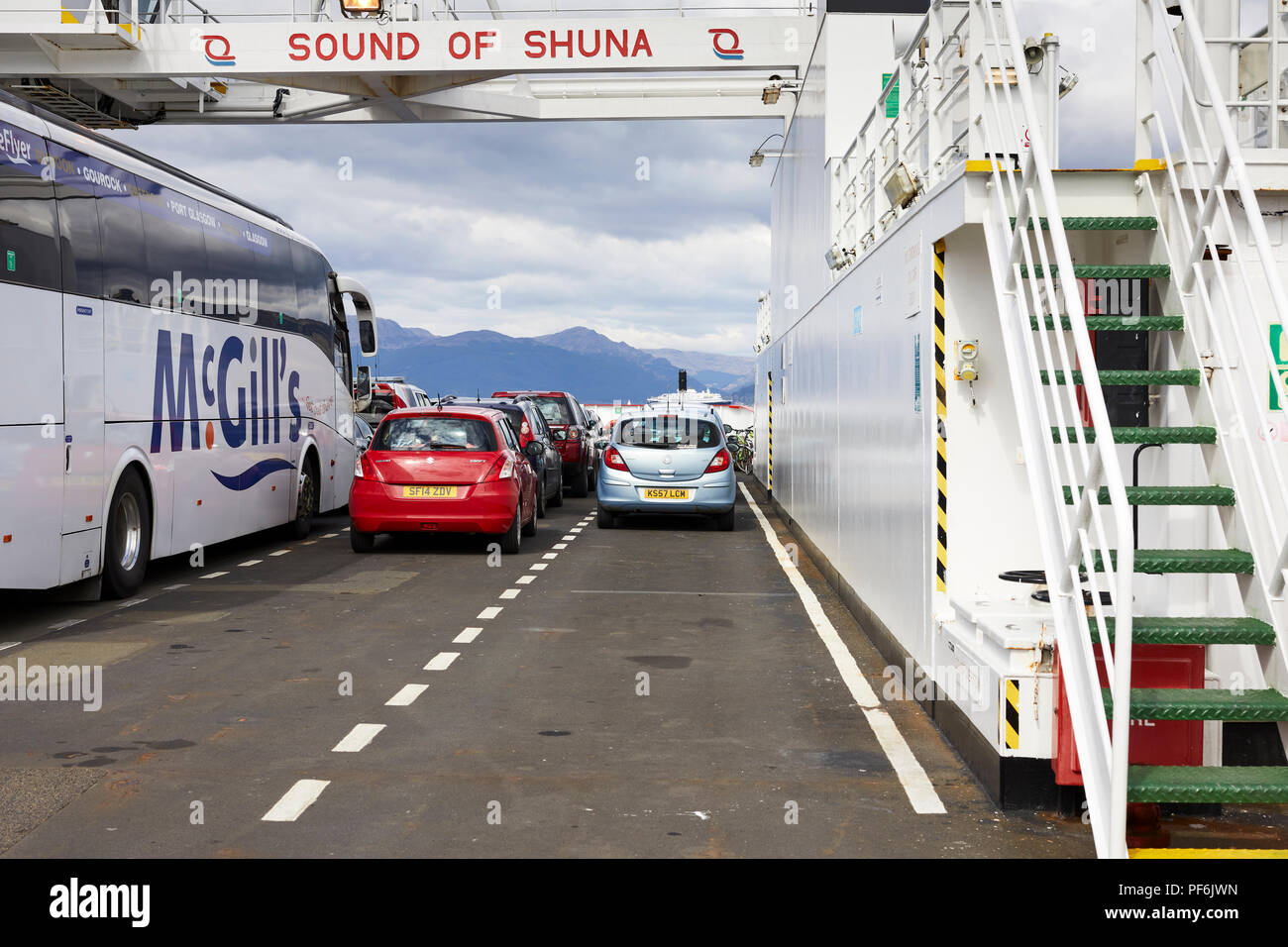 Sound of Shuna ferry sails to Dunoon from Gourock in the Highlands. Stock Photo