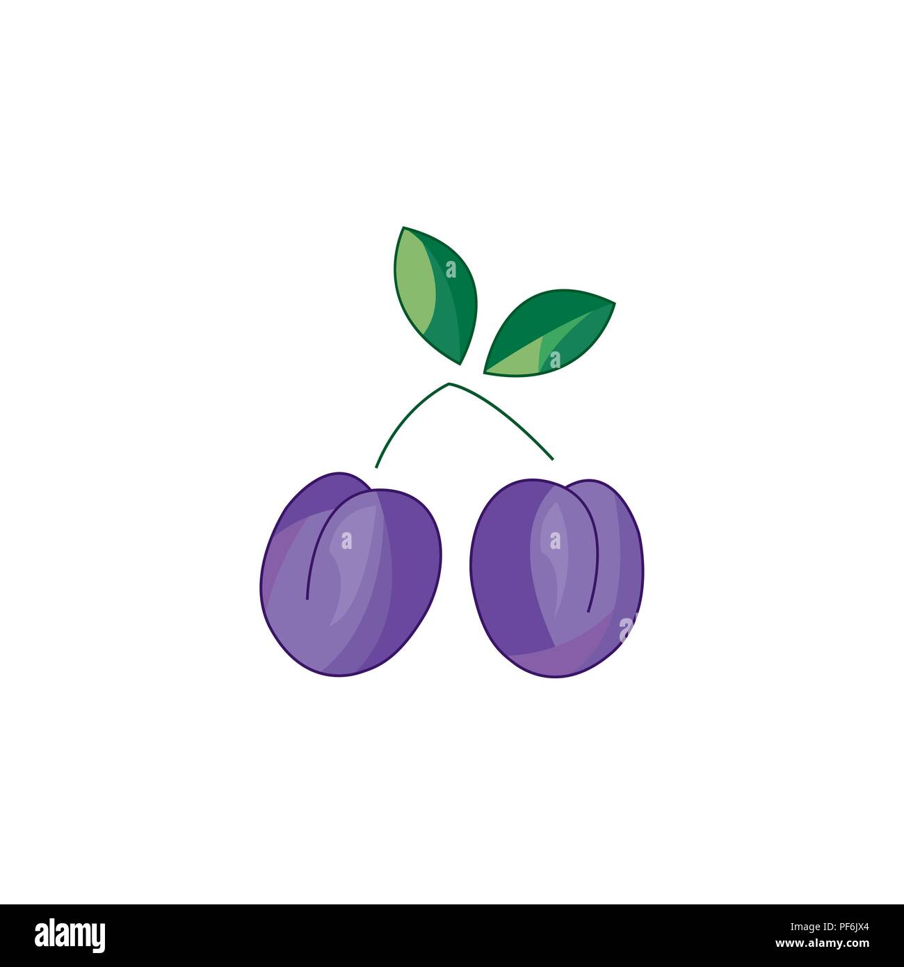 Color vector illustration. Plum icon on a white background Stock Vector