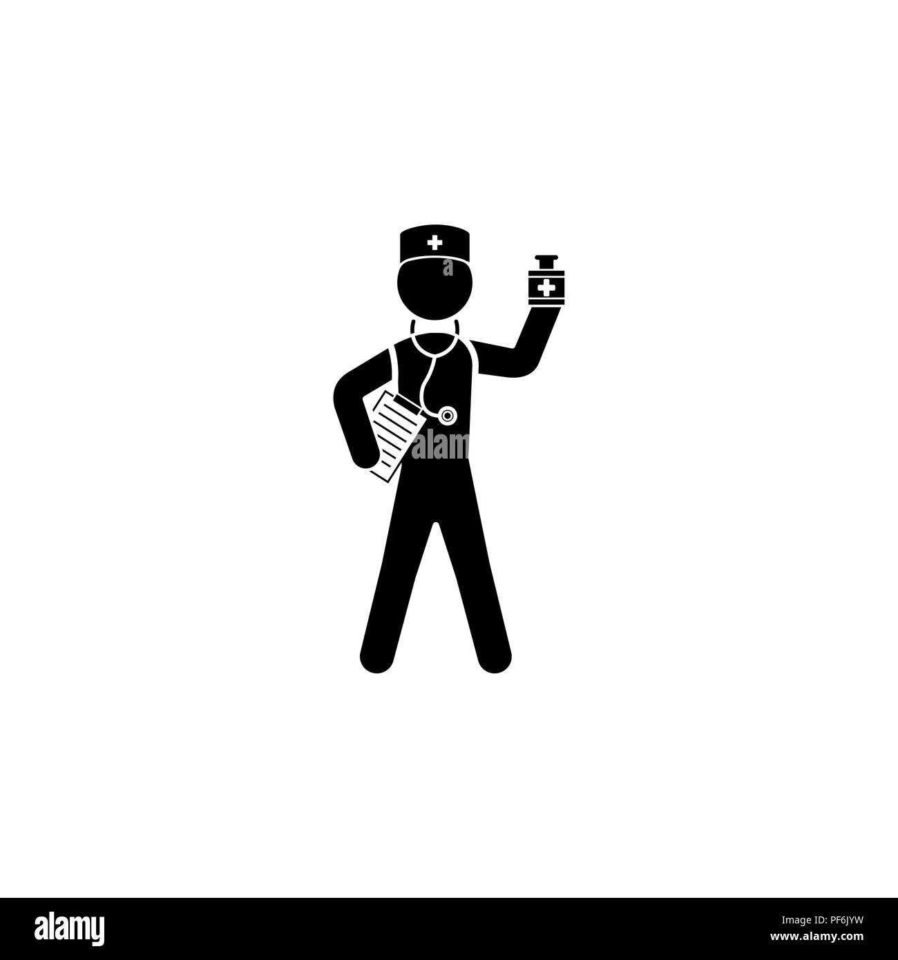 Doctor icon vector black on white background Stock Vector Image & Art ...