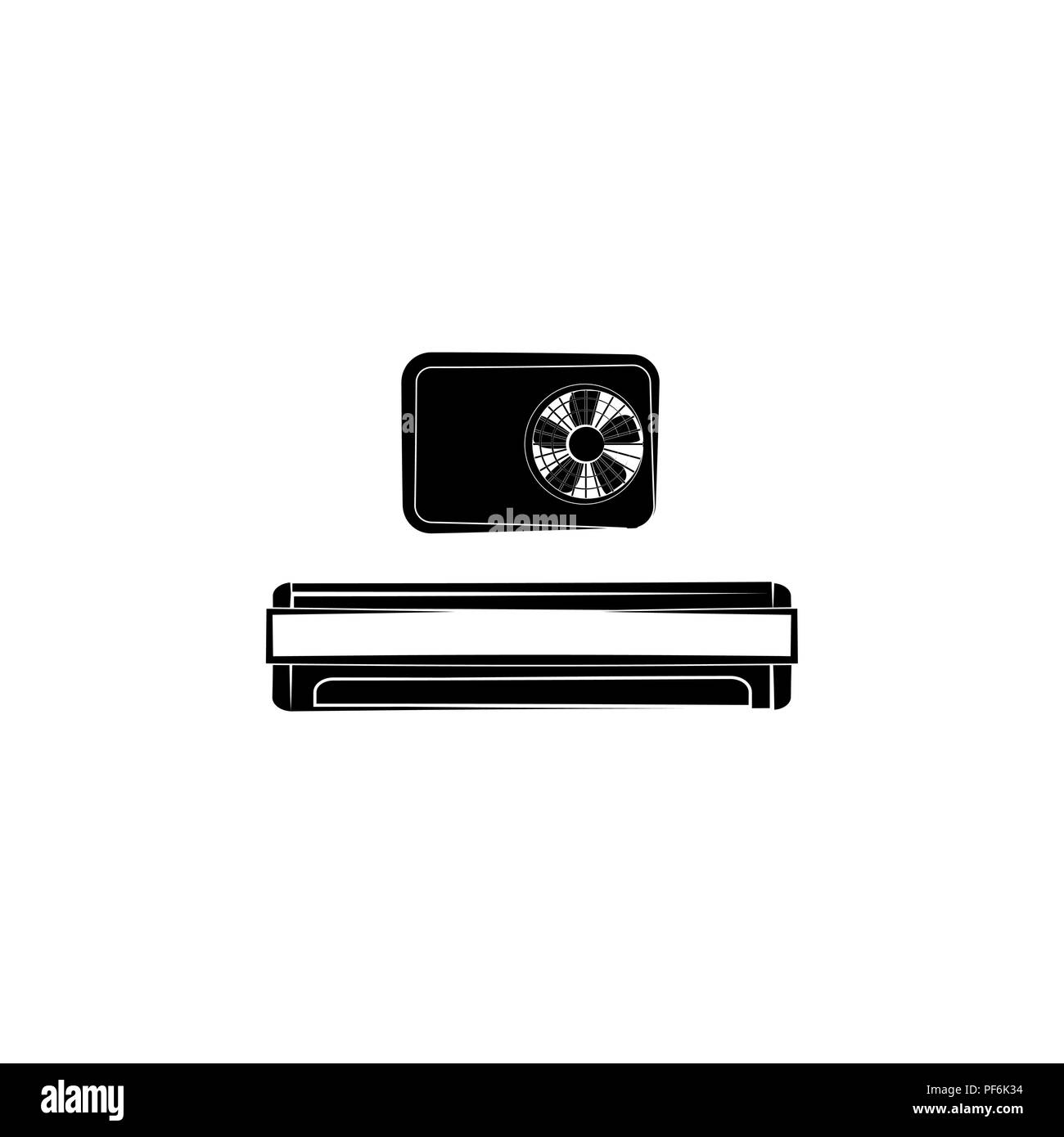Air conditioner icon black on white background Stock Vector Image & Art ...